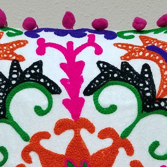 BOHO Chic Decor Pillow Cover Embroidered Handmade - Picture 3 of 3